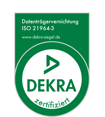 Vernichtung von Datenträgern ISO 21964 Zertifikat